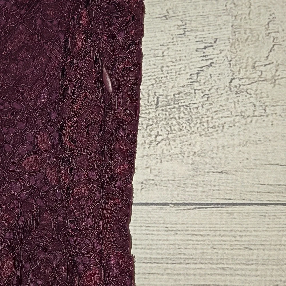 Free People Honey Honey Lace Long Sleeve Mini Dress Burgundy/Purple Size 12 NWOT